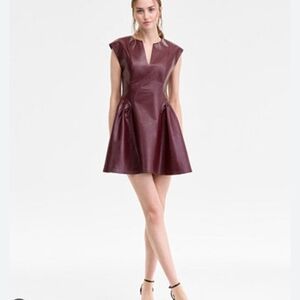 Sleek Metallic Dress in Rich Brown